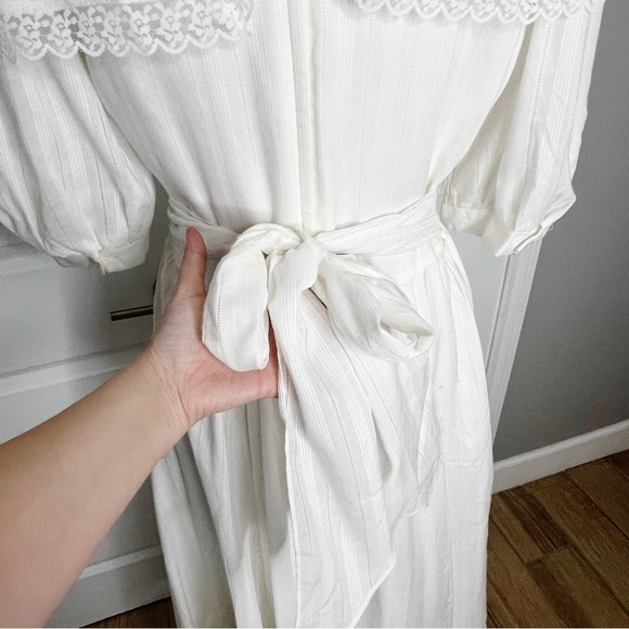 Vintage Gunne Sax Jessica McClintock Boho White Lace Dress Size 13 fits medium - Picture 9 of 11